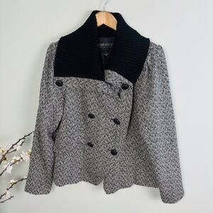 Forever 21 Plus Double Breasted Wool Blend Coat Size 1X